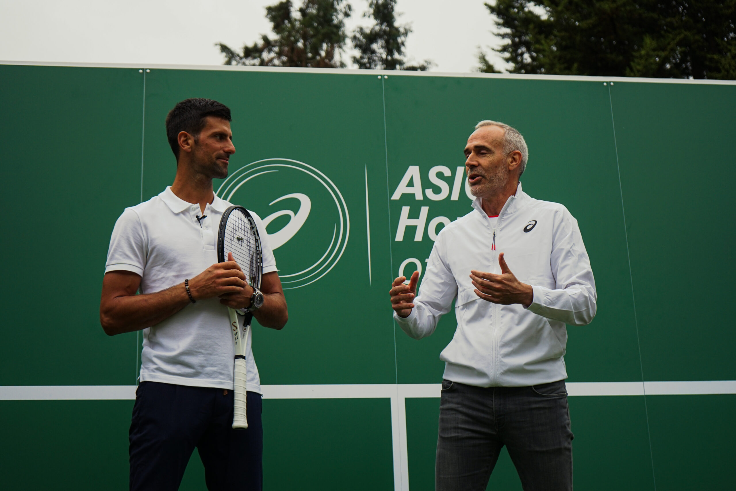 Novak Djokovic with Alex Corretja at an ASCIS event in Wimbeldon